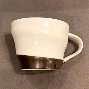 Starbucks Metallic Coffee Cup dipped base Cream and Bronze Brown Cup Mug